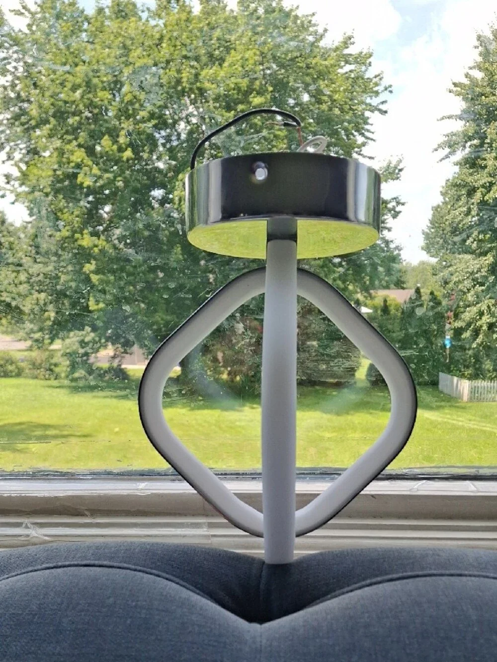 Chrome and White LED Lantern Accent Light